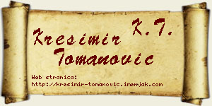 Krešimir Tomanović vizit kartica